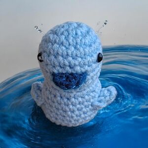 Blue Crocheted Duck Plush Toy